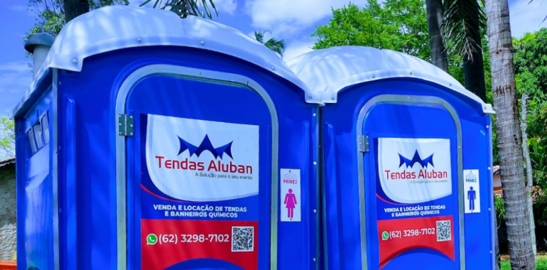 Banheiros químicos Tendas Aluban: mais higiene, conforto e estrutura para o seu evento